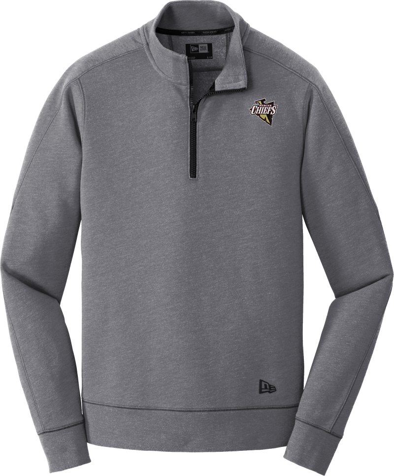 Mercer Chiefs New Era Tri-Blend Fleece 1/4-Zip Pullover