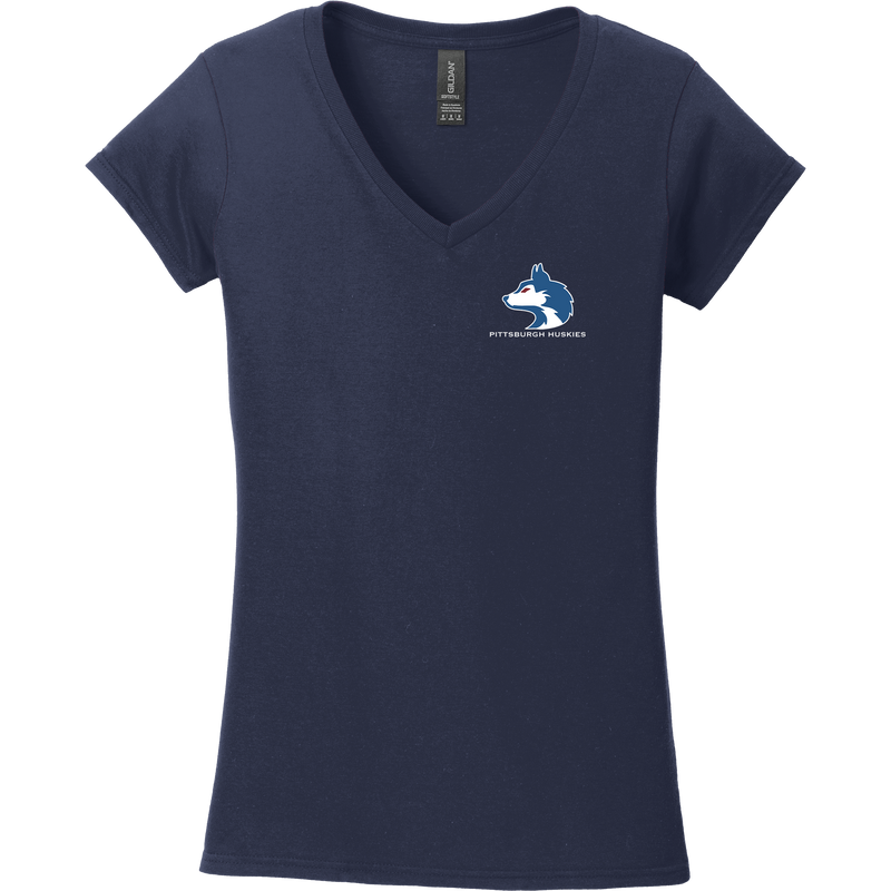 Pittsburgh Huskies Softstyle Ladies Fit V-Neck T-Shirt