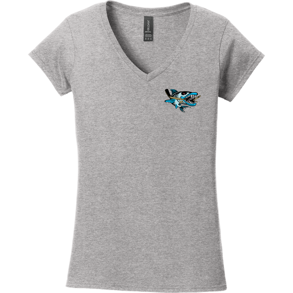 Boca Barracudas Softstyle Ladies Fit V-Neck T-Shirt