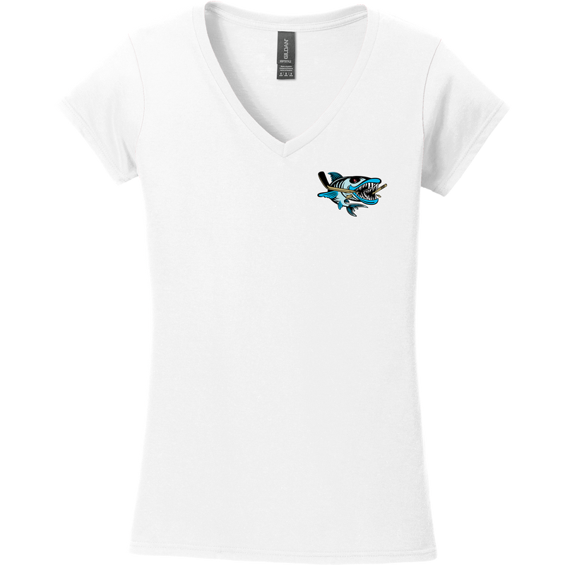 Boca Barracudas Softstyle Ladies Fit V-Neck T-Shirt