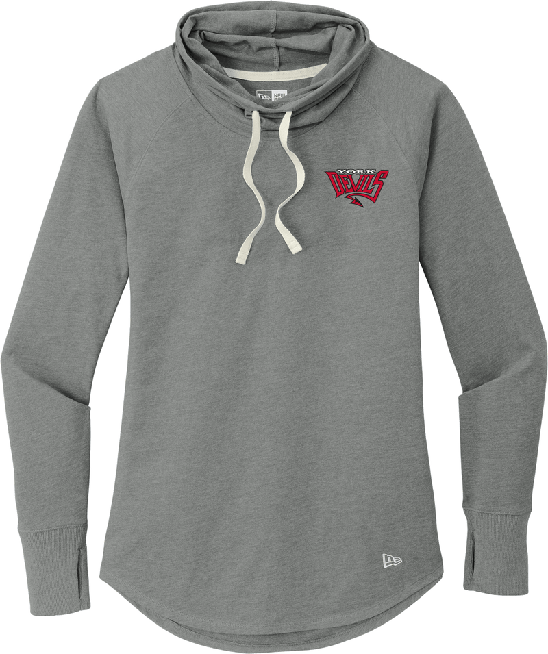 York Devils New Era Ladies Sueded Cotton Blend Cowl Tee