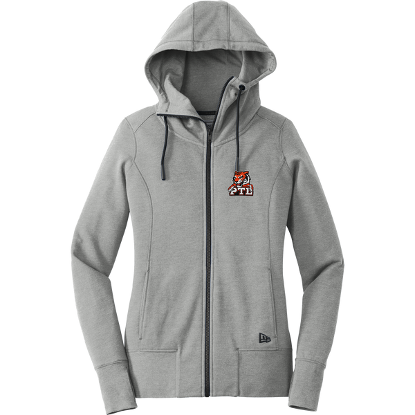 Princeton Tiger Lilies New Era Ladies Tri-Blend Fleece Full-Zip Hoodie