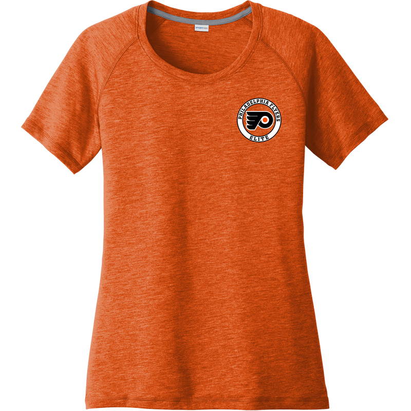 Philadelphia Flyers Elite Ladies PosiCharge Tri-Blend Wicking Scoop Neck Raglan Tee