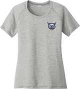 CT Bobcats Ladies PosiCharge Tri-Blend Wicking Scoop Neck Raglan Tee