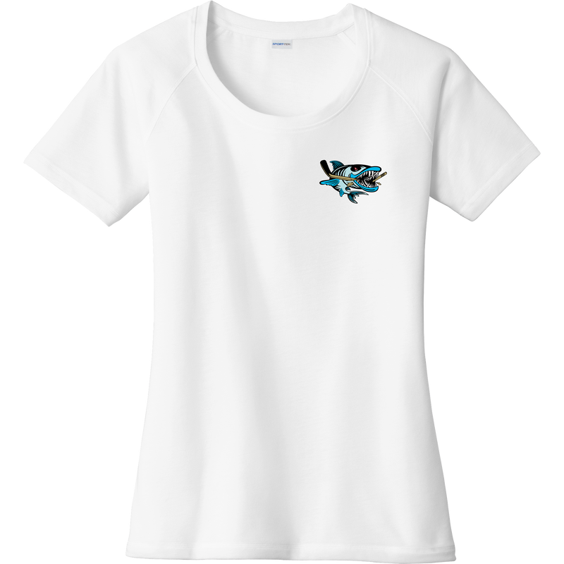 Boca Barracudas Ladies PosiCharge Tri-Blend Wicking Scoop Neck Raglan Tee