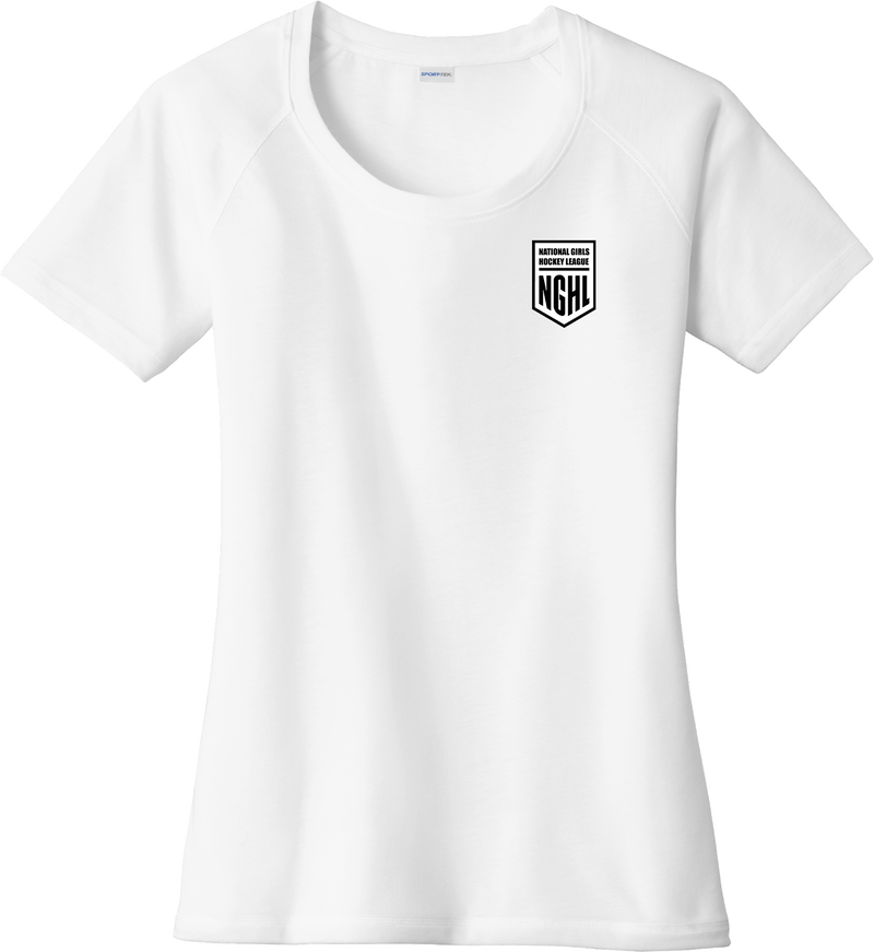 NGHL Ladies PosiCharge Tri-Blend Wicking Scoop Neck Raglan Tee