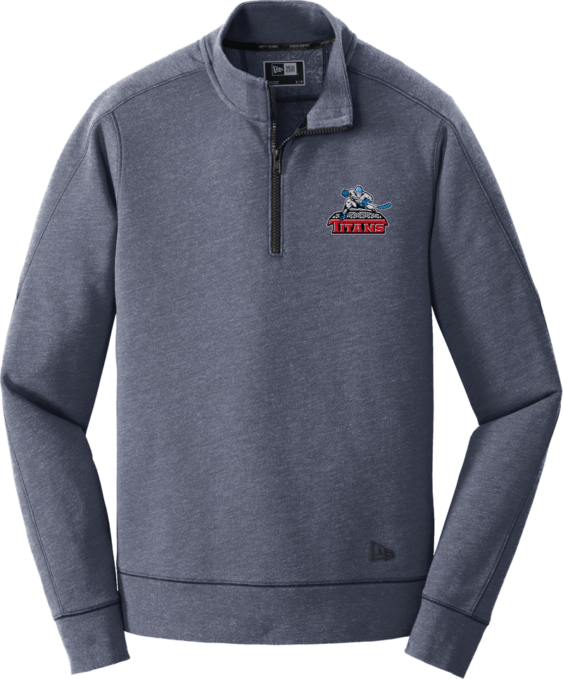 NJ Titans New Era Tri-Blend Fleece 1/4-Zip Pullover