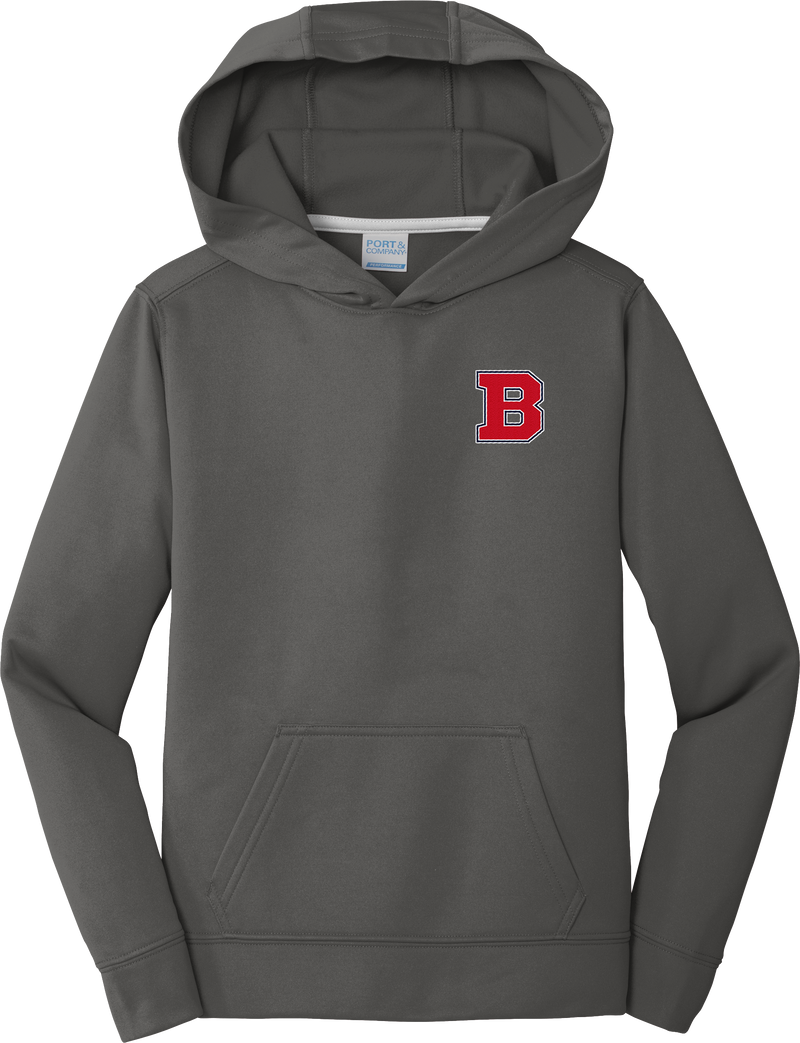 CT Bobcats Youth Performance Fleece Pullover Hooded Sweatshirt