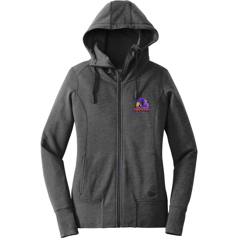 Jr. Phantoms New Era Ladies Tri-Blend Fleece Full-Zip Hoodie