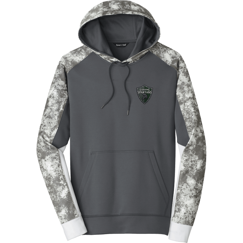 Lansing Spartans Sport-Wick Mineral Freeze Fleece Colorblock Hooded Pullover