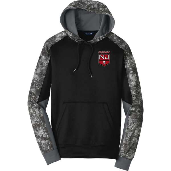 NJ Raiders Sport-Wick Mineral Freeze Fleece Colorblock Hooded Pullover