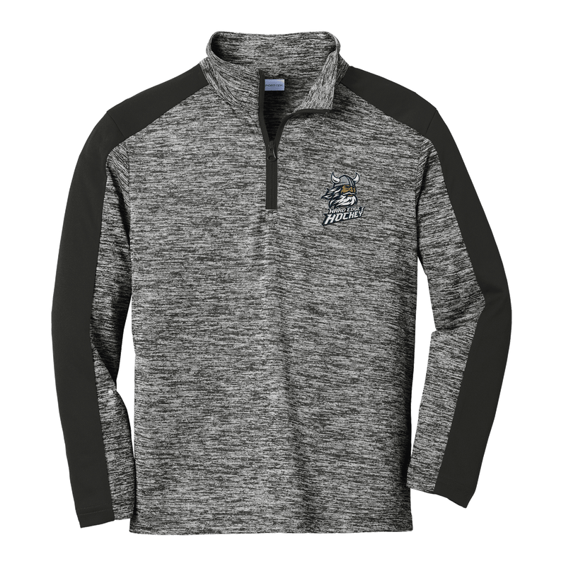 Hard Edge Hockey Youth PosiCharge  Electric Heather Colorblock 1/4-Zip Pullover