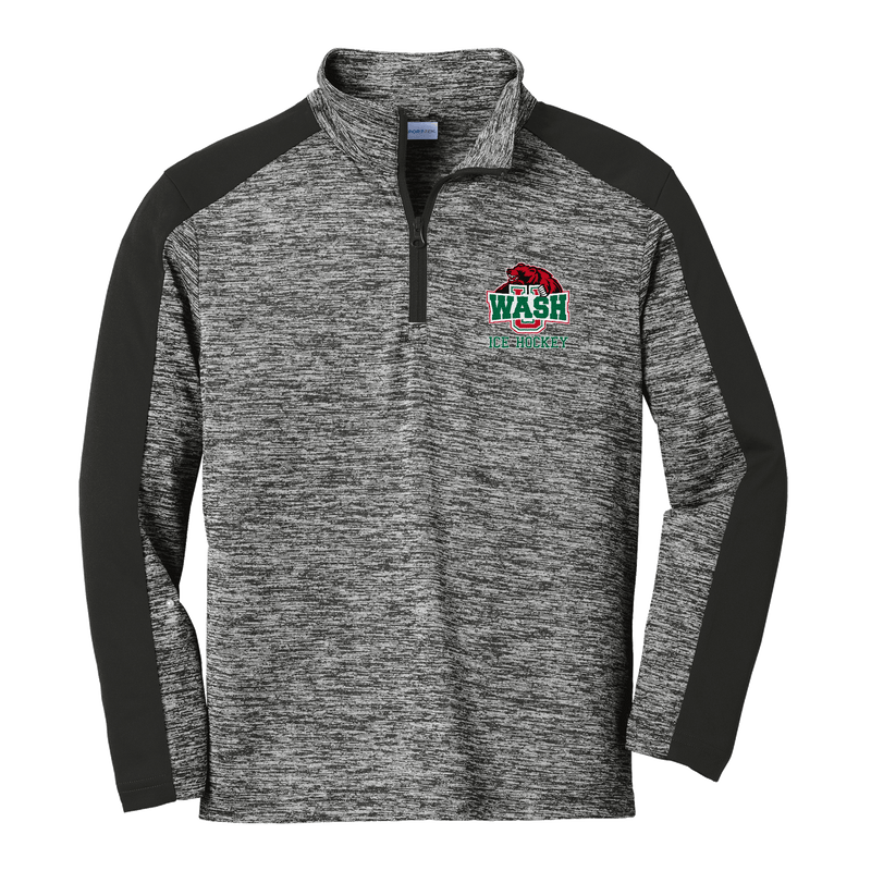 Wash U Youth PosiCharge  Electric Heather Colorblock 1/4-Zip Pullover