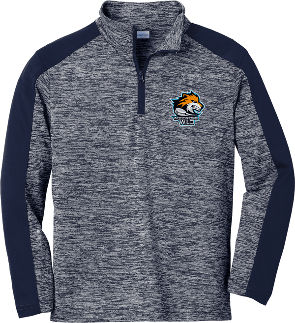 Woodridge Wild Youth PosiCharge  Electric Heather Colorblock 1/4-Zip Pullover